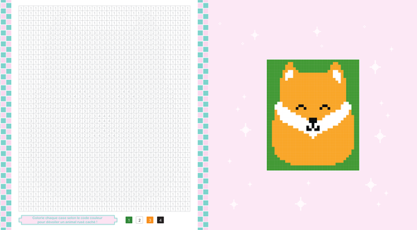 Mes adorables coloriages pixels - Kawaï