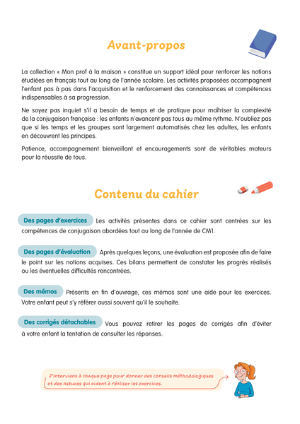 Mon prof à la maison - Conjugaison CM1