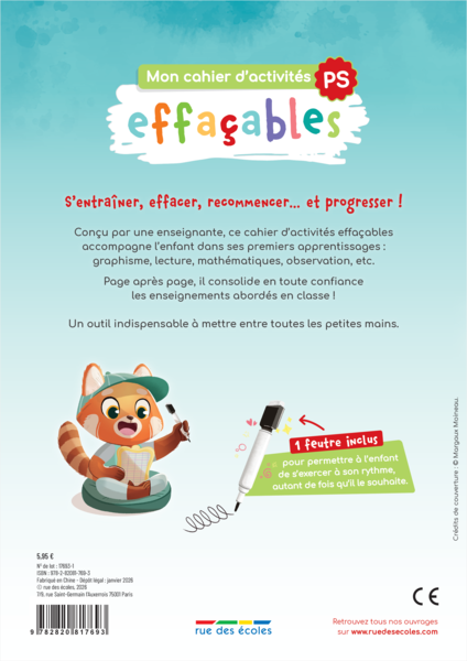 Mon cahier d'activités effaçables - PS