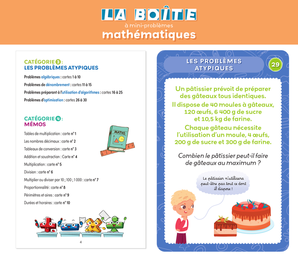 La boîte à mini-problèmes mathématiques - CM1-CM2-6e