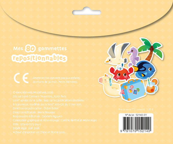 Vive les vacances ! - Ma pochette de gommettes repositionnables