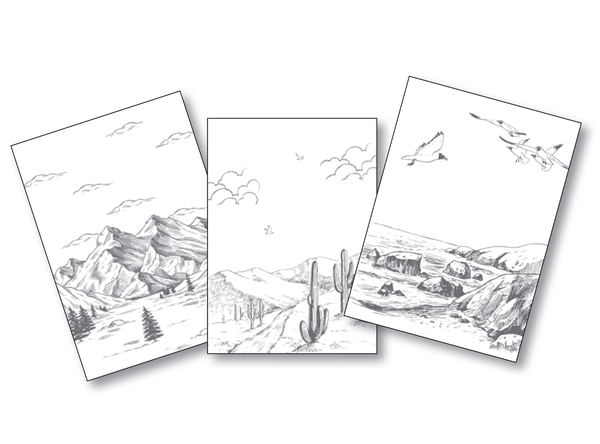 Coffret - Paysages du monde - 30 illustrations à peindre à l'aquarelle