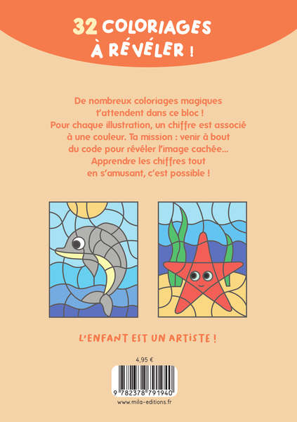 Mon bloc de coloriages magiques : la mer
