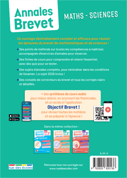 Annales Brevet - Maths - Sciences - 3e - 2027