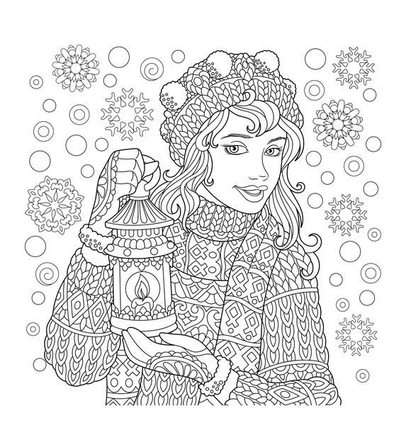 Hiver enchanté - Coloriages pour me détendre