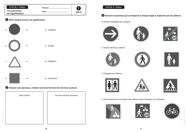 Les Fiches de l'école - Apprendre le Code de la route cycle 3