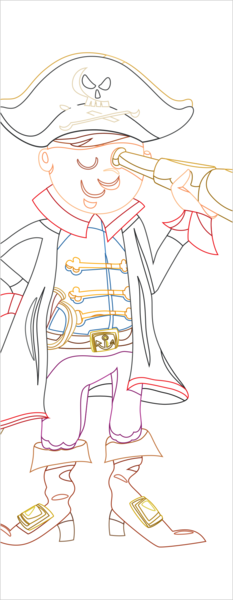 Pirates courageux - Mes petites cartes à colorier