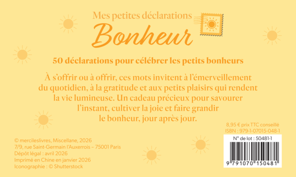 Boîte - Mes petites déclarations - Bonheur