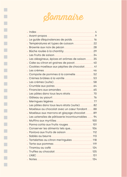 Mon carnet de recettes à remplir - Desserts