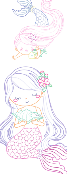 Sirènes merveilleuses - Mes petites cartes à colorier