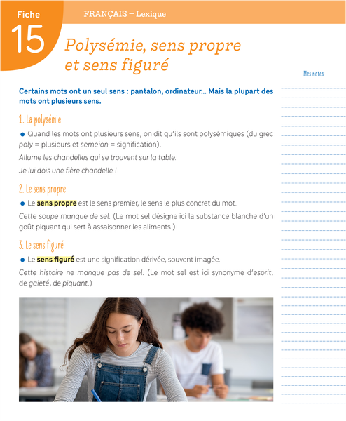 Boîte à fiches - 6e