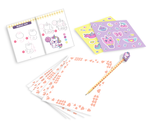 Mes premiers dessins kawaï - Les licornes (coffret)