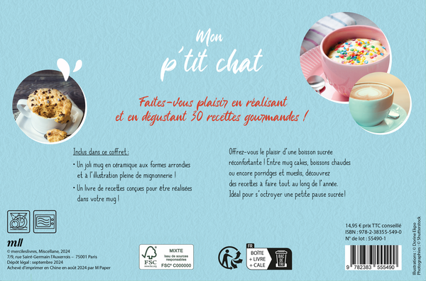 Coffret Mug - Mon p'tit chat - 30 recettes gourmandes spécial mug !
