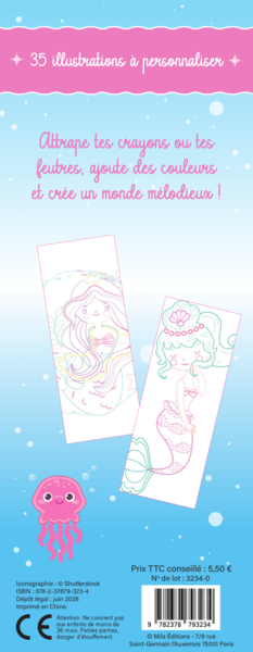 Sirènes merveilleuses - Mes petites cartes à colorier