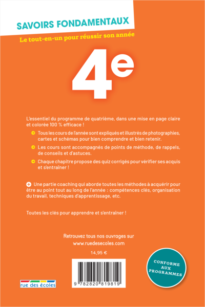 Savoirs fondamentaux 4e - Toutes les matières