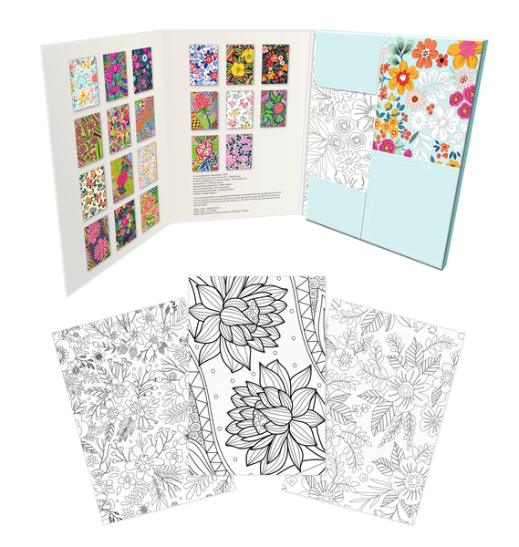 Fleurs - 20 cartes à colorier