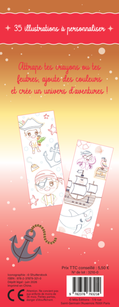 Pirates courageux - Mes petites cartes à colorier
