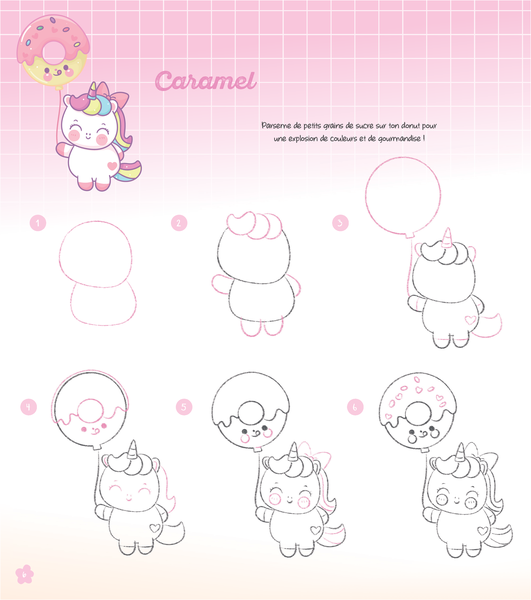 Dessine ton monde kawaï de jolies licornes