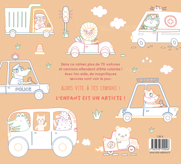 Mon gros cahier de camions et voitures à colorier