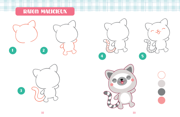 Mes premiers dessins kawaï - Les bébés animaux (coffret)