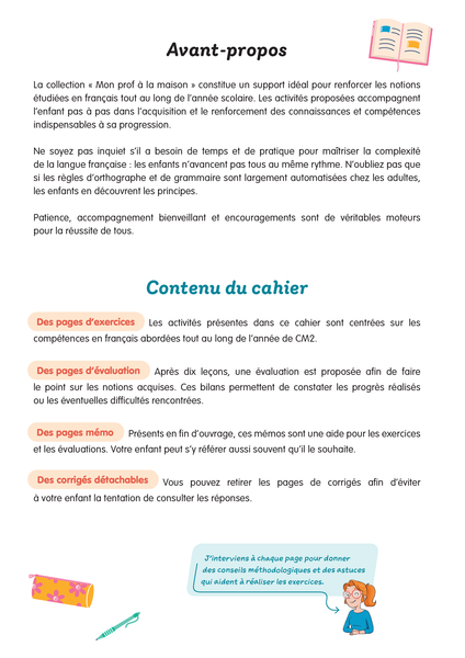 Mon prof à la maison - Français CM2