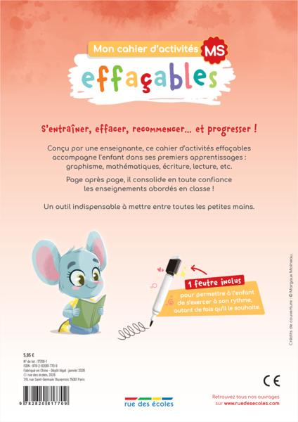 Mon cahier d'activités effaçables - MS