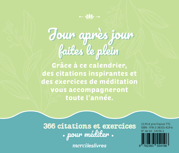 Calendrier Jour après jour - Ambiance zen