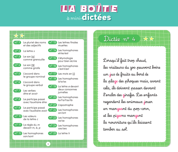 La boîte à mini-dictées - CE2-CM1-CM2