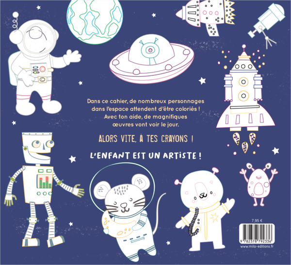 Mon gros cahier de l'espace à colorier