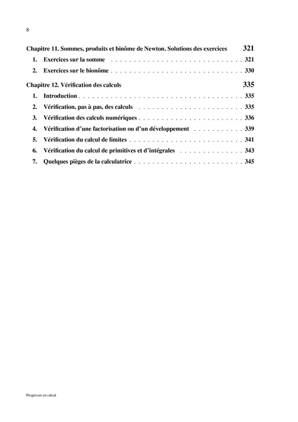 Progresser en calcul - Spécialité Mathématiques