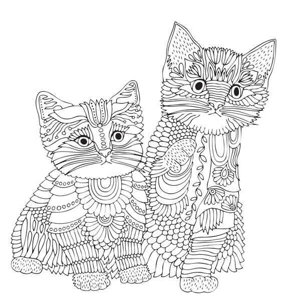 Chats malicieux - Coloriages pour me détendre
