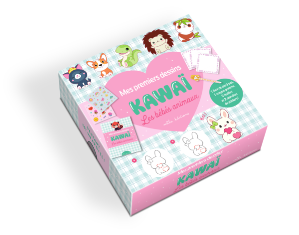 Mes premiers dessins kawaï - Les bébés animaux (coffret)