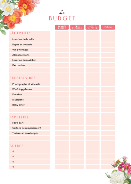 Le planner de mon mariage - Pour une organisation sur-mesure