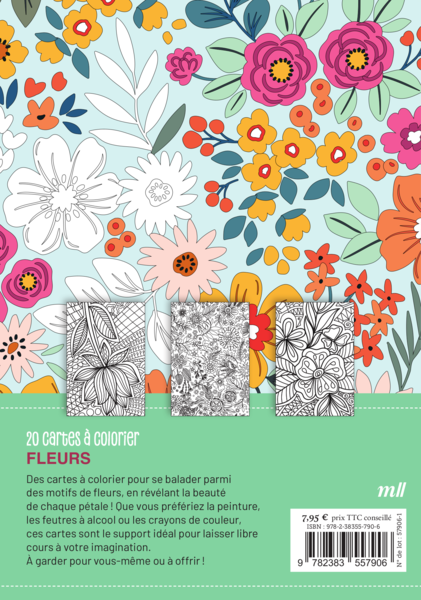 Fleurs - 20 cartes à colorier