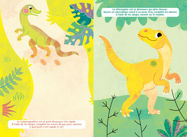 Mes dessins faciles avec les doigts - Découvrons les dinosaures