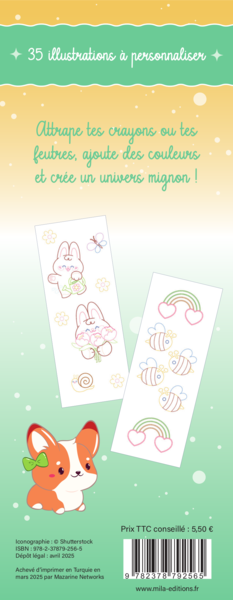 Animaux kawaï - Mes petites cartes à colorier