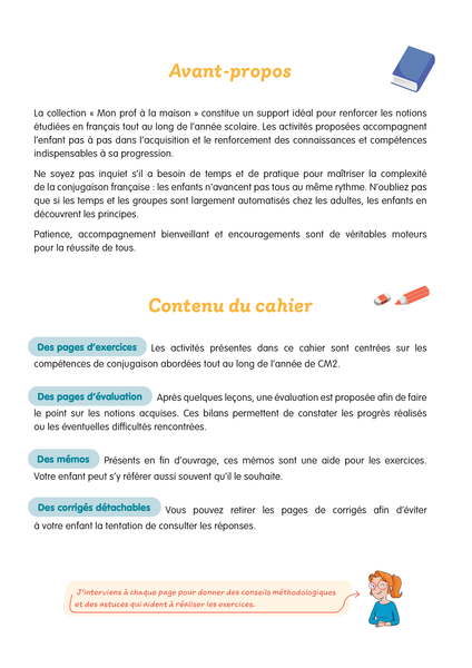 Mon prof à la maison - Conjugaison CM2