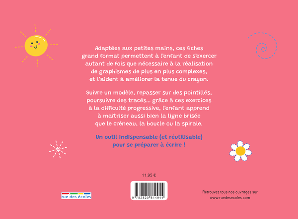 Mes grandes fiches d'entraînement effaçables - Graphisme - Maternelle