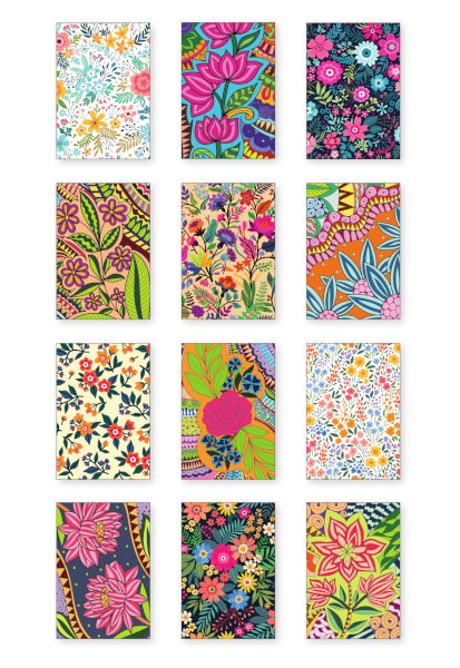 Fleurs - 20 cartes à colorier