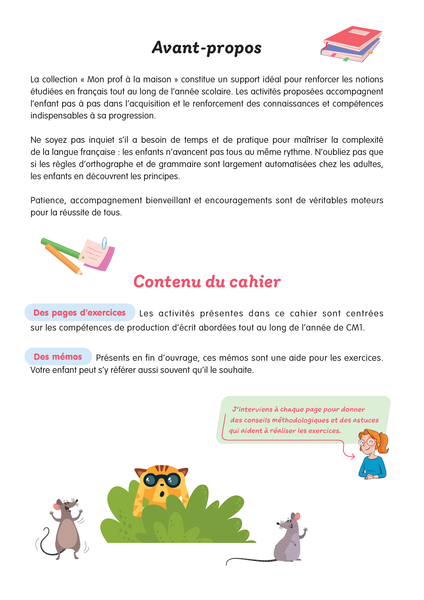Mon prof à la maison - Rédaction CM1