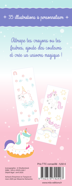 Licornes enchantées - Mes petites cartes à colorier
