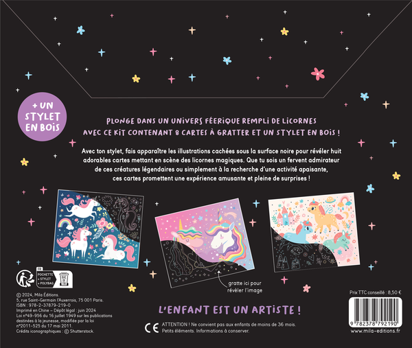Mes jolies cartes à gratter - Merveilleuses licornes