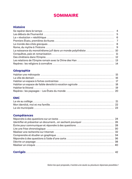 Réussite collège Histoire-Géographie 6e