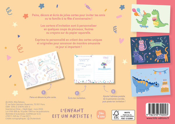 Mes belles cartes à décorer - Je t'invite à mon anniversaire