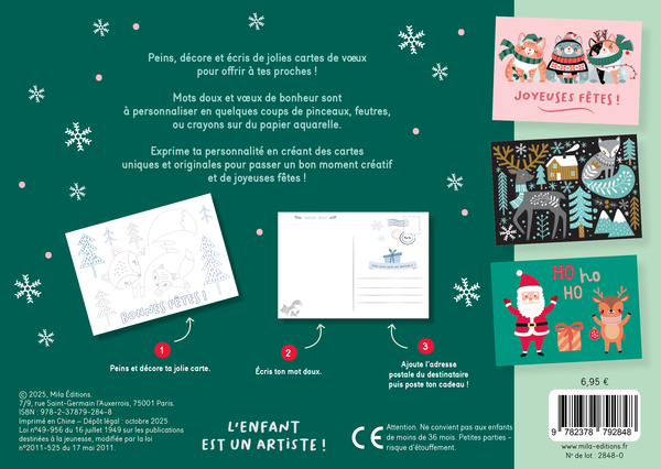 Mes belles cartes à décorer - Joyeuses fêtes !