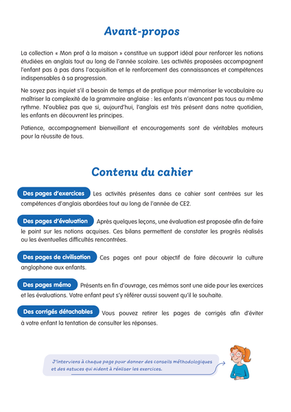 Mon prof à la maison - Anglais CE2