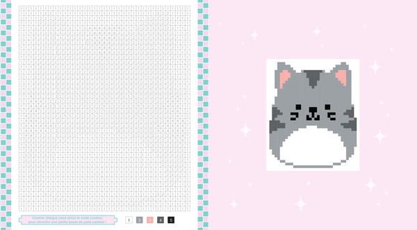 Mes adorables coloriages pixels - Kawaï