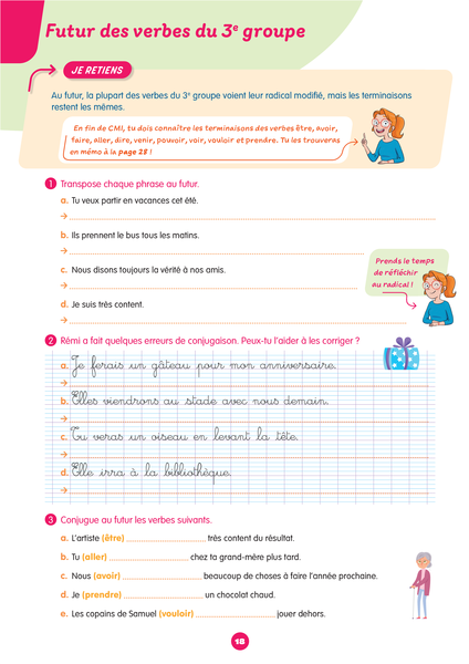 Mon prof à la maison - Conjugaison CM1