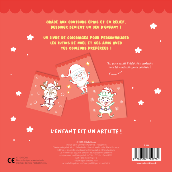 Mes lutins de Noël à colorier sans dépassser
