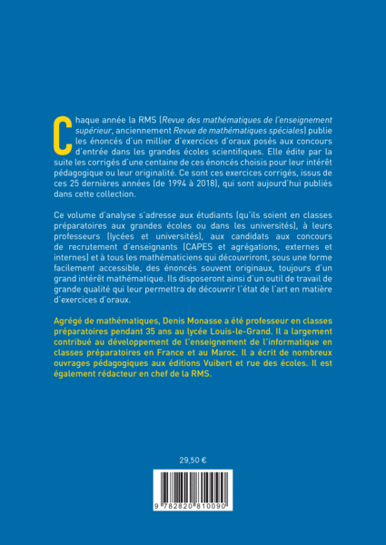 Concours CPGE scientifiques - Oral de mathématiques des grandes écoles - Analyse vol. 3